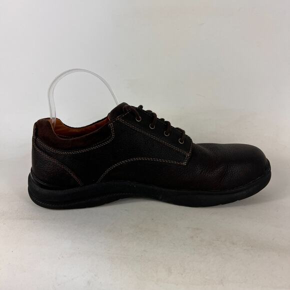 LLbean loafers shoes mens size 10.5 brown pebbled leather lace up office minimal main image 6